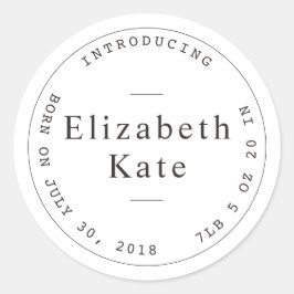 Adesivo Anúncio de nascimento Design simples de carimbo