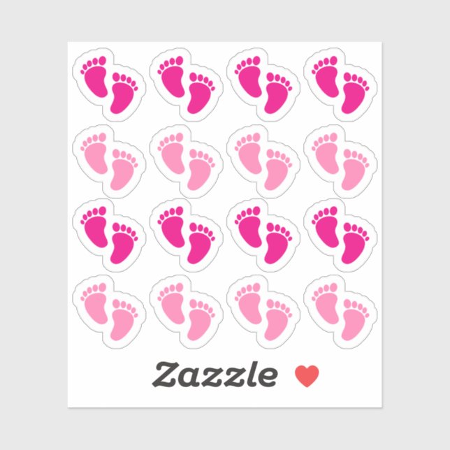 Adesivo Anúncio de Recém-Nascida Menina Bebê Pé Rosa  (Folha)