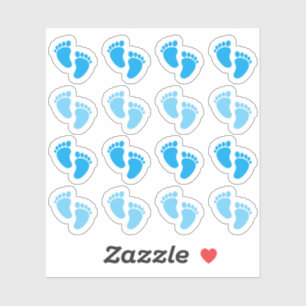 Adesivo Anúncio de Recém-Nascido Menino Azul Pé Bebê