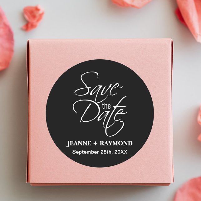 Adesivo Anúncio personalizado de casamento preto e branco (Criador carregado)