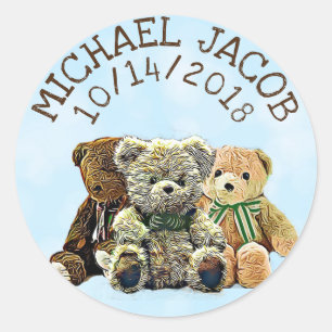 Adesivo Anúncio personalizado do urso de ursinho do bebê