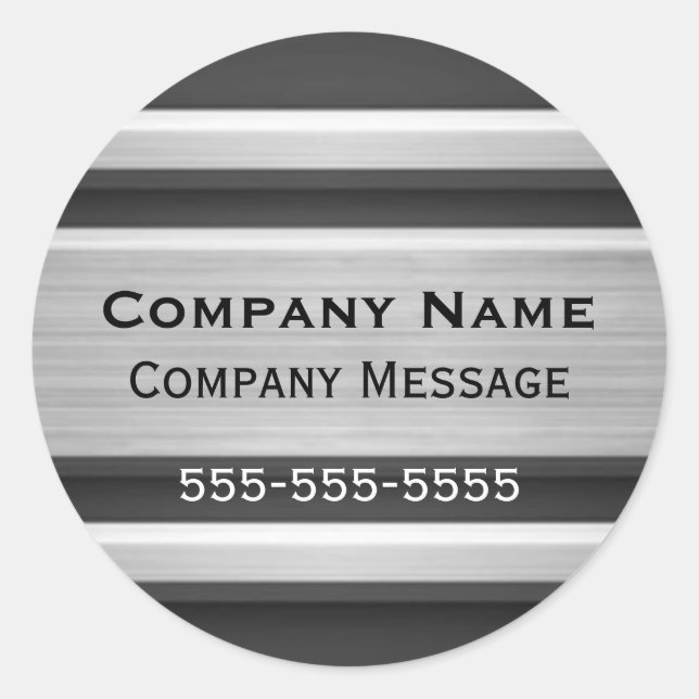 Adesivo Anúncios de empresas em prata e metal preto (Frente)