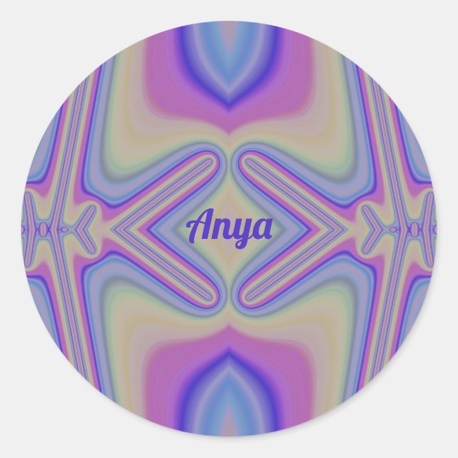 Adesivo ANYA~ Bonito Pastel Shades Fractal ~ Personalizado (Frente)