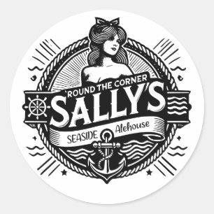 Adesivo Ao redor da esquina do Sally's costeira Alehouse T