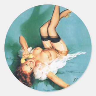 Adesivo Ao Telefone - Garota Pin Up Vintage