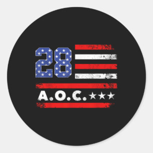 Adesivo Aoc 2028 A.c. 2028 Para Presidente Americano Flag