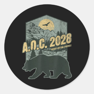 Adesivo Aoc 2028 Para Presidente Resiste Bear Alexandria O