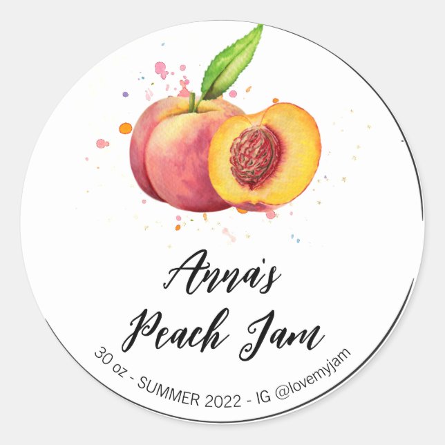 Adesivo *~* AP30 Peach Homemade Jelly Jam Preserve (Frente)