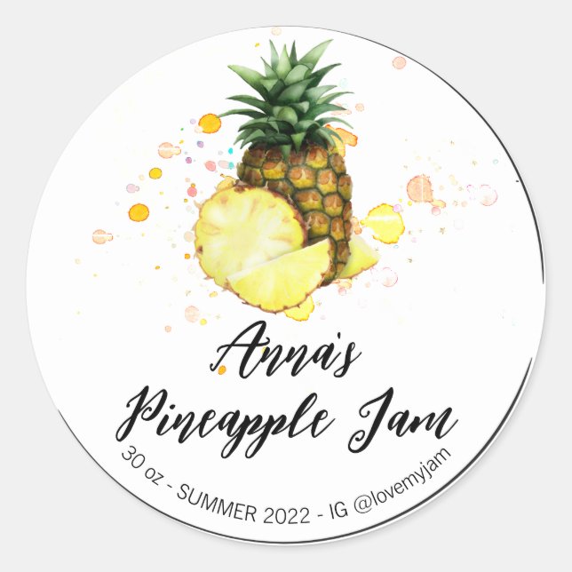 Adesivo *~* AP30 PINEAPPLE - Preserva de Jelly Jam Homemad (Frente)