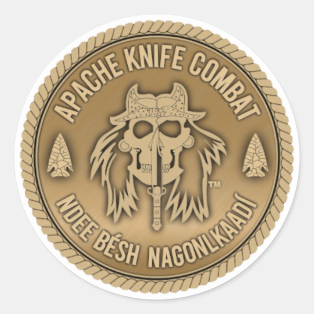 Adesivo Apache Knife Combat Classic Round Sticker (Frente)