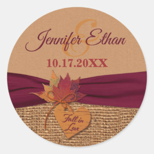 Adesivo Apaixonado, Autumn Leaves, Casamento Burlap