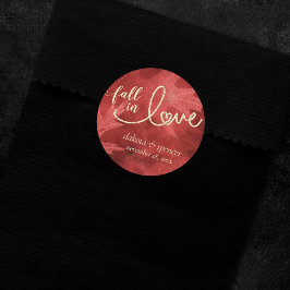 Adesivo Apaixonado pelo outono | Casamento Vermelho e Dour