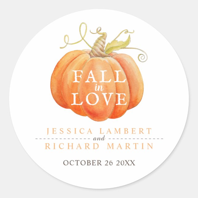 Adesivo Apaixonado por bompkin d'água, casamento (Frente)