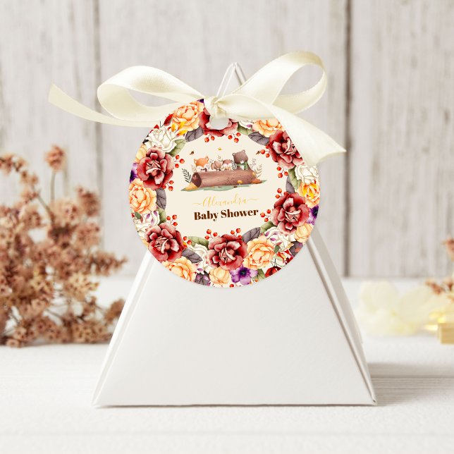 Adesivo Apaixonando Chá de fraldas de Woodland Bebê (Criador carregado)