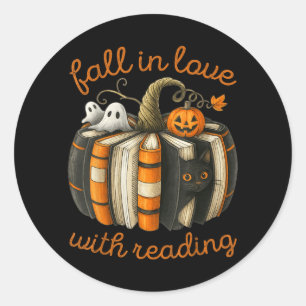 Adesivo Apaixonar-se pela Leitura do Livro de Halloween Ab