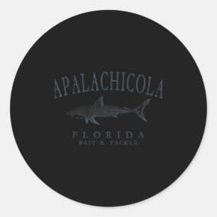 Adesivo Apalachicola Flórida tubarão arte retrô em ardósia