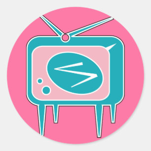 Adesivo Aparelho de televisão retro da tevê do vintage