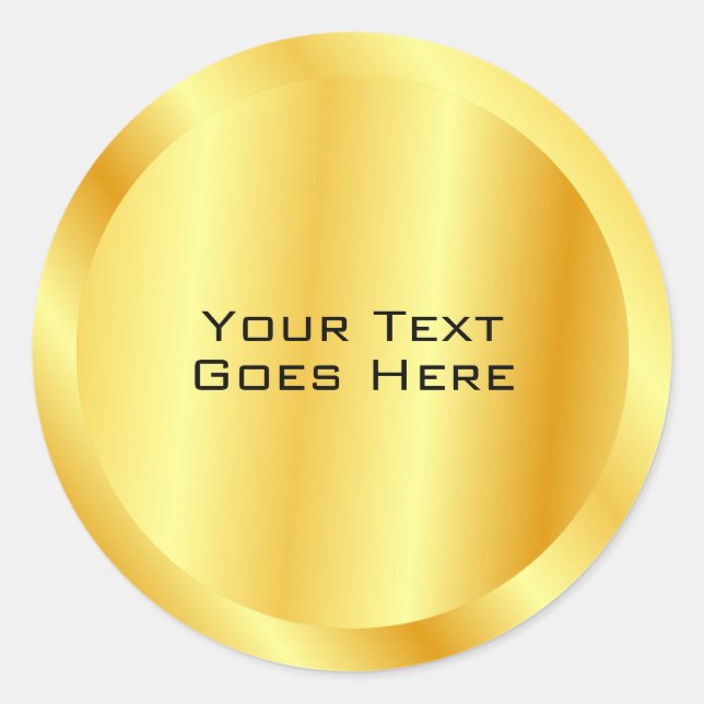 Adesivo Aparência Metálica Falso Ouro Adicione Seu Texto P (Frente)