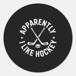 Adesivo Aparentemente Eu Gosto Do Jogo De Hockey Engraçado