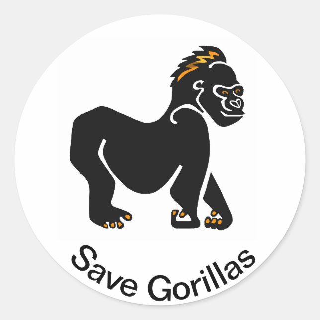 Adesivo Ape - Save GORILLAS - Animais selvagens ameaçados  (Frente)