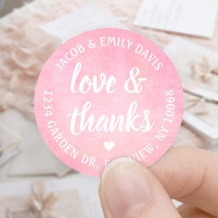 Adesivo Apelido Cor d'Água Cor Rosa Amor & Obrigados Reto