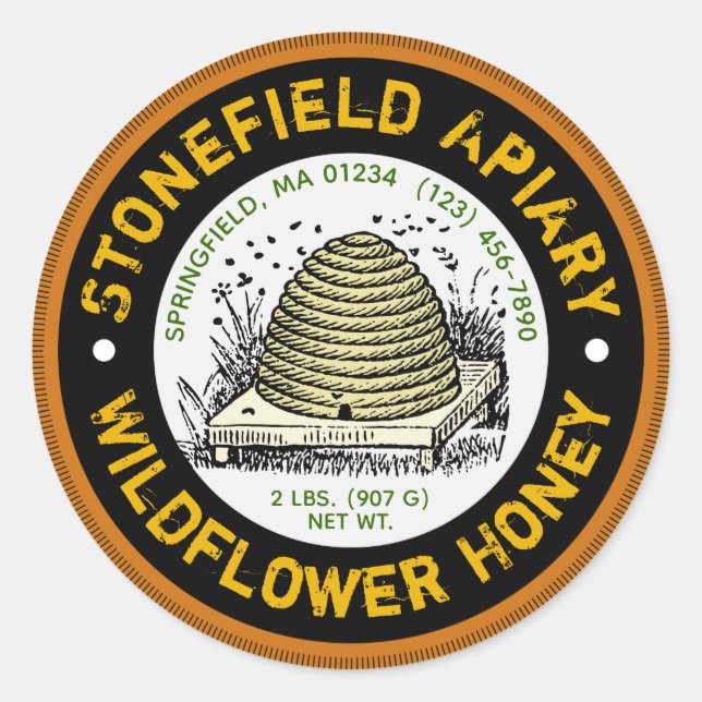 Adesivo Apelido de colmeia Aleitamento Escuro Amber (Frente)