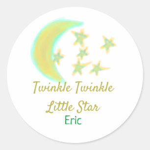 Adesivo Apelido verde-amarelo Twinkle Little Star