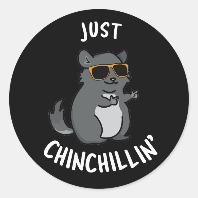 Adesivo Apenas Chin-Chillin Funny Chinchilla Pun Dark BG (Frente)