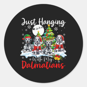 Adesivo Apenas Ficando Com Meus Dalmatianos Xmas Três Papa