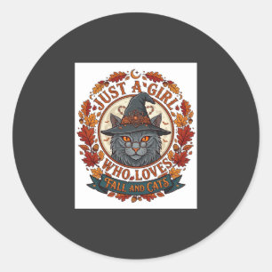Adesivo Apenas Garota Que Ama Gatos Dia das Bruxas Witch O