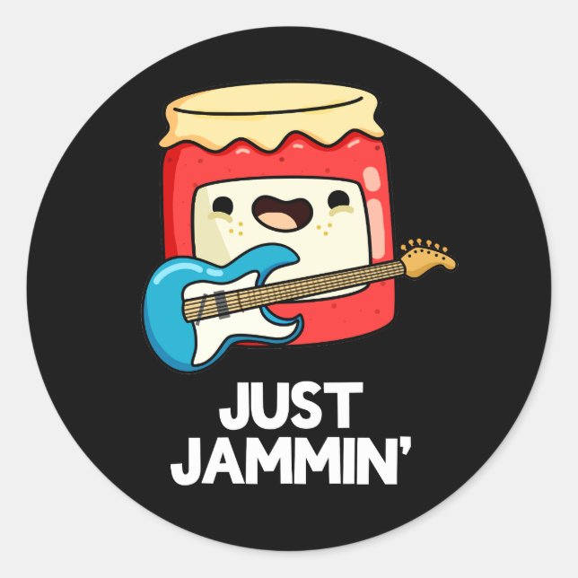 Adesivo Apenas Jammin Funny Rocker Jam Pun Dark BG (Frente)