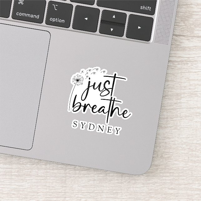 Adesivo Apenas Respire o nome personalizado Dandelion (Detalhe)