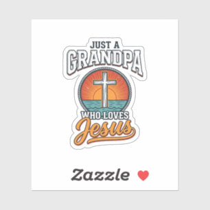 Adesivo Apenas um avô que ama Jesus Camisa Vintage Cross