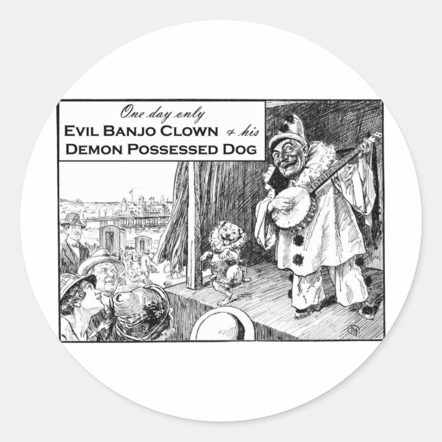 Adesivo Apenas um dia: Palhaço de Mau Banjo (Frente)