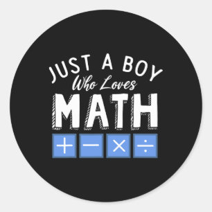 Adesivo Apenas um garoto que ama álgebra matemática engraç