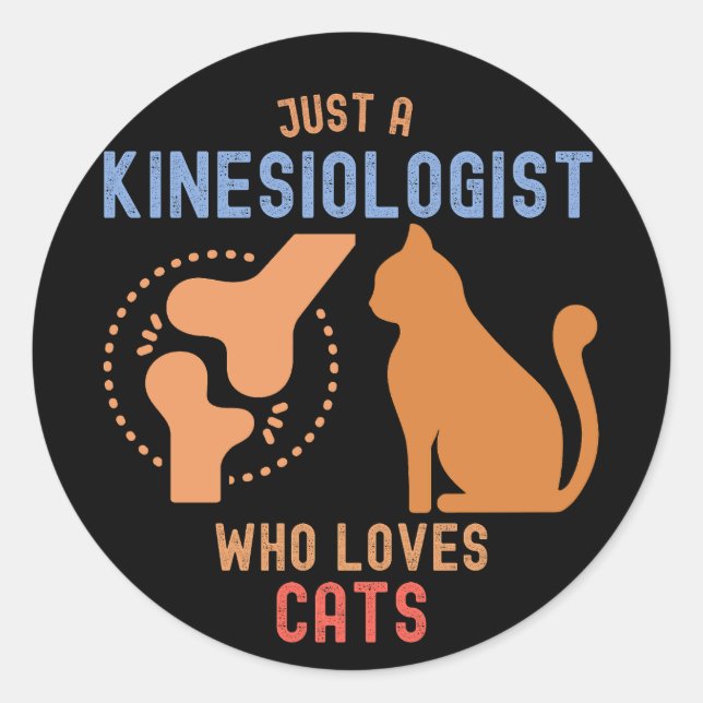 Adesivo Apenas um Kinesiologista que ama gatos (Frente)