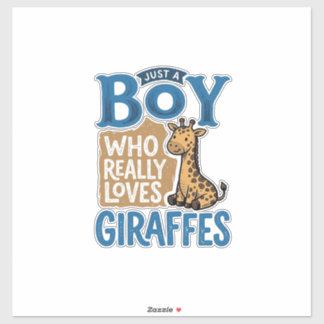 Adesivo Apenas um menino que ama girafas Camisa vintage de