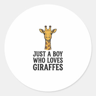 Adesivo Apenas um Menino que Ama Girafas Camiseta Girafa F