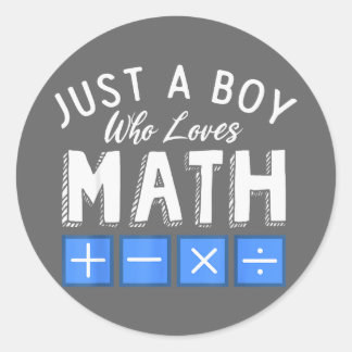 Adesivo Apenas um menino que ama Matemática Álgebra Matemá