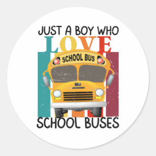 Adesivo Apenas um menino que ama ônibus escolares