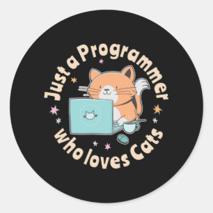 Adesivo Apenas um programador que ama gatos