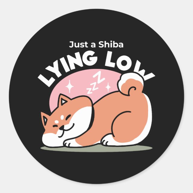 Adesivo Apenas um Shiba Mente Baixo: Design de Shiba Inu C (Frente)