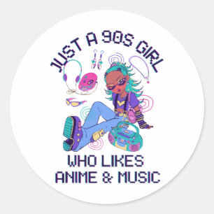 Adesivo Apenas uma garota dos anos 90 que gosta de música
