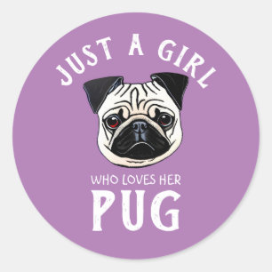 Adesivo Apenas uma garota que a ama Pug