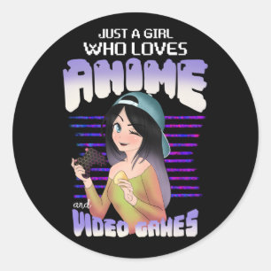 Adesivo apenas uma garota que adora videos games e animes