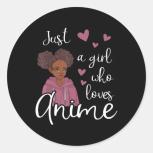 Adesivo Apenas uma garota que ama a Anime African American