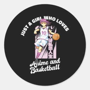 Adesivo Apenas uma garota que ama anime e basquete Merch B