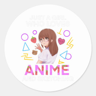 Adesivo Apenas uma garota que ama anime e esboça