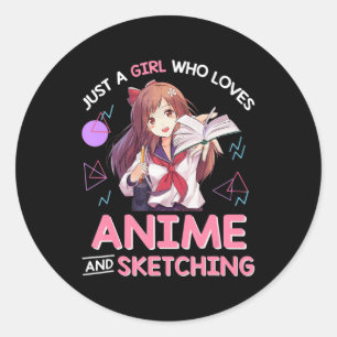 Adesivo Apenas uma garota que ama anime e esboça 8