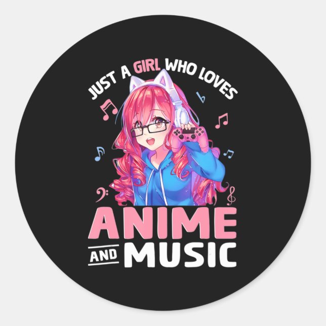 Adesivo Apenas uma garota que ama anime e música japonesa (Frente)